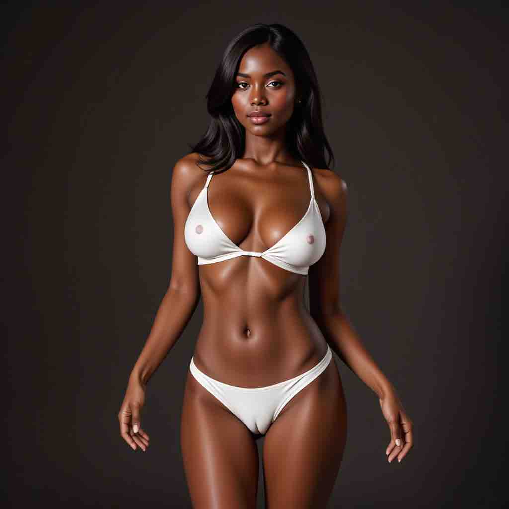 Ai erotic Black woman in white